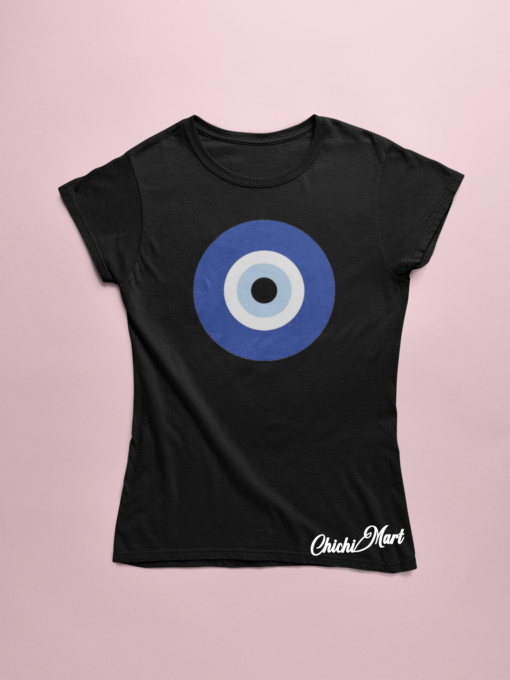 chichimart- evil eye on back t-shirt